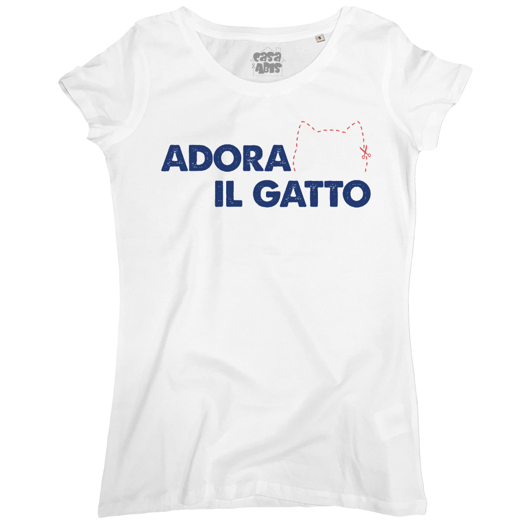 T-SHIRT DONNA - ADORA IL GATTO white
