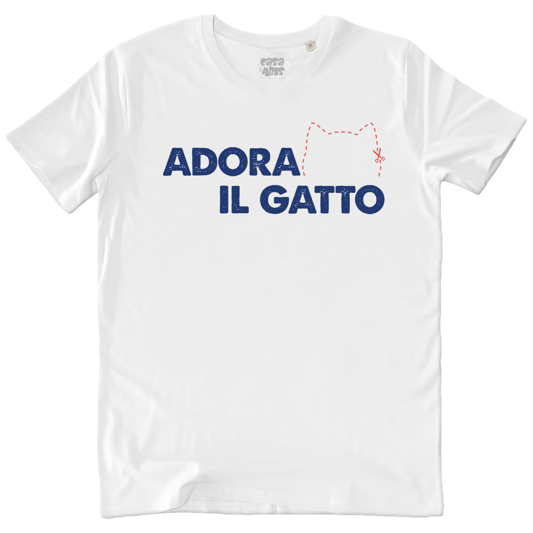 T-SHIRT UNISEX - ADORA IL GATTO white